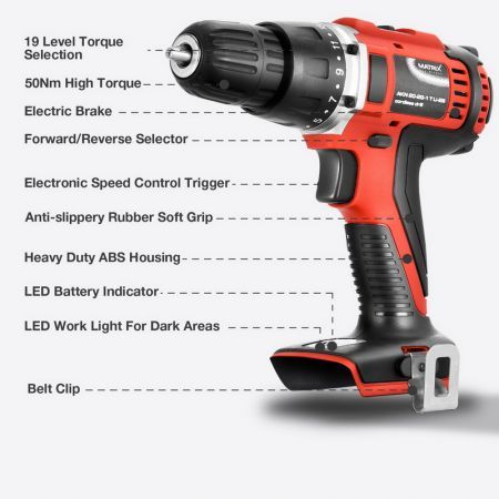 Matrix Power Tools 20V Cordless Brushed Drill Driver Skin Only NO Battery Charger