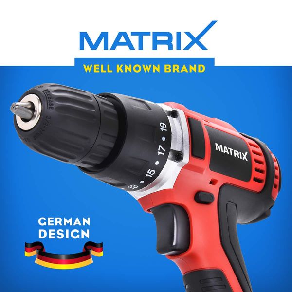 Matrix Cordless Drill + Impact Driver Bundle Power Tool - 1x 20V Battery Charger