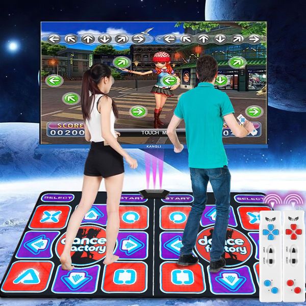 Wireless Double Dancing Mat Pad 2 Remote Controllers Fitness Couples and Family Friends Players