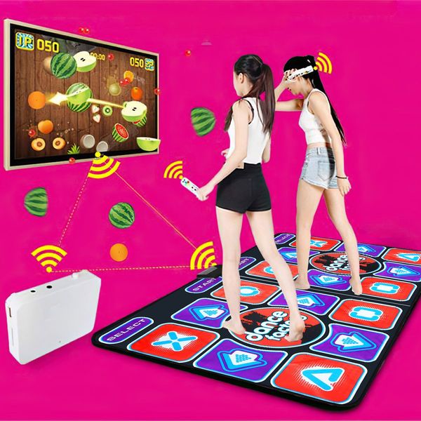 Wireless Double Dancing Mat Pad 2 Remote Controllers Fitness Couples and Family Friends Players