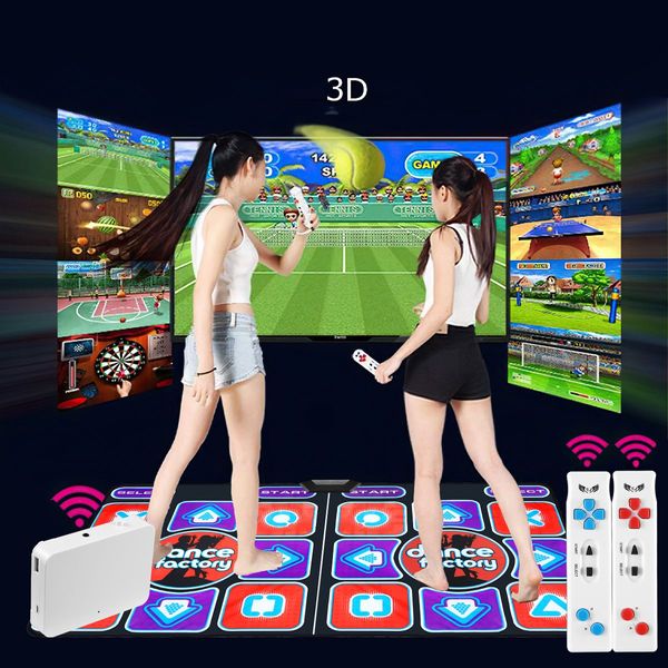 Wireless Double Dancing Mat Pad 2 Remote Controllers Fitness Couples and Family Friends Players