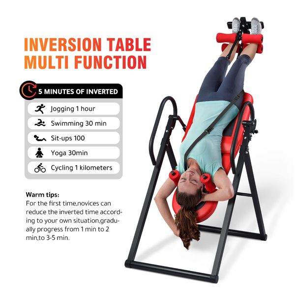 Genki Heavy Duty Folding Inversion Gravity Table 180-Degree Inversion Height Adjustable