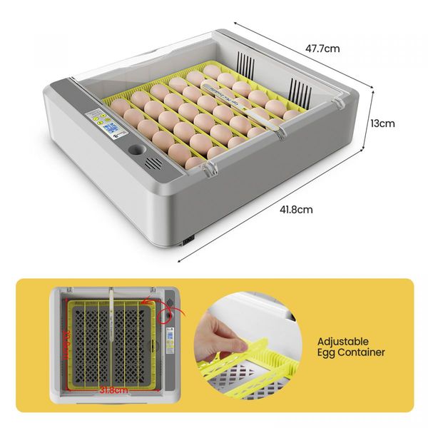 Digital Fully Automatic Egg Incubator 36-120 Eggs Poultry Hatcher Chicken Duck Bird Auto Turning