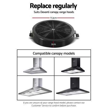 Devanti 11cm Range Hood Carbon Charcoal Filters Replacement X2