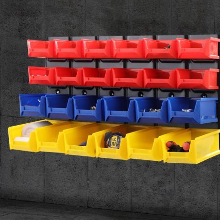 Giantz 24 Storage Bin Rack Wall Mounted