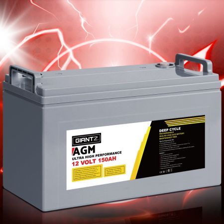 Giantz 150Ah Deep Cycle Battery 12V AGM Marine Sealed Power Portable Box Solar Caravan Camping