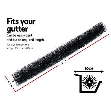 Gardeon Gutter Guard Brush 44M 92X10cm 48PCS