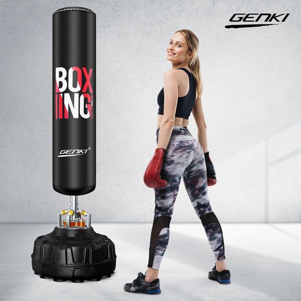 Genki 185cm Hydraulic Gym Punching Bag Freestanding Heavy Boxing Kicking Bag MMA 