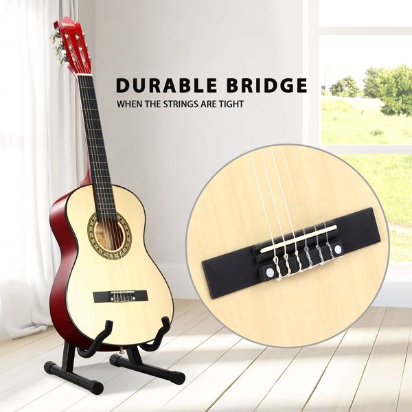 Melodic 34inch Kids Acoustic Guitar 6 Strings Tuner Cutaway Wooden Kids Gift Natural Colour