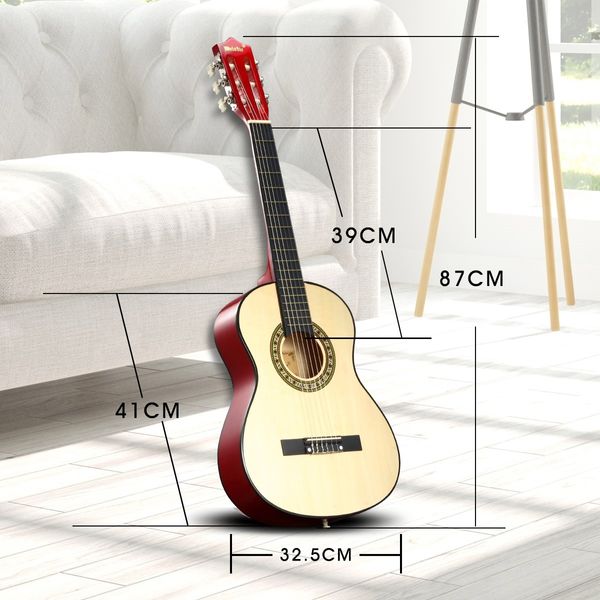 Melodic 34inch Kids Acoustic Guitar 6 Strings Tuner Cutaway Wooden Kids Gift Natural Colour