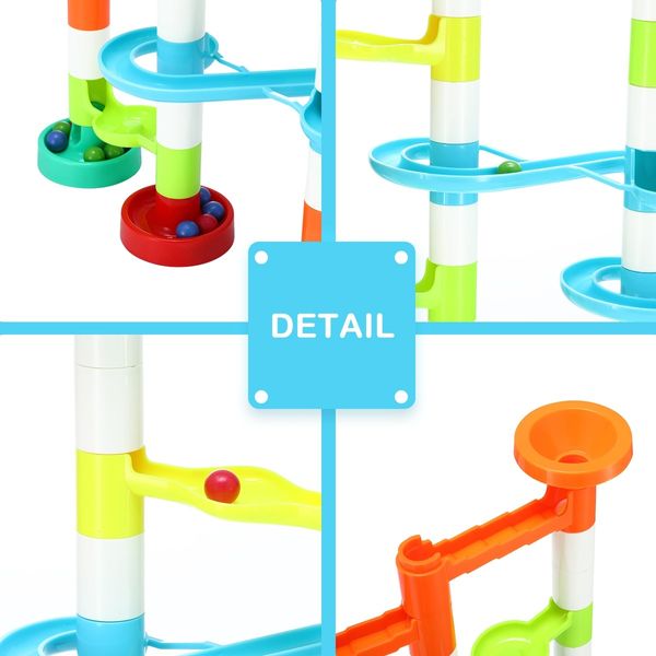 DIY Marble Run Race Maze Game Marble Coater Track Toy Set 51cm Tall