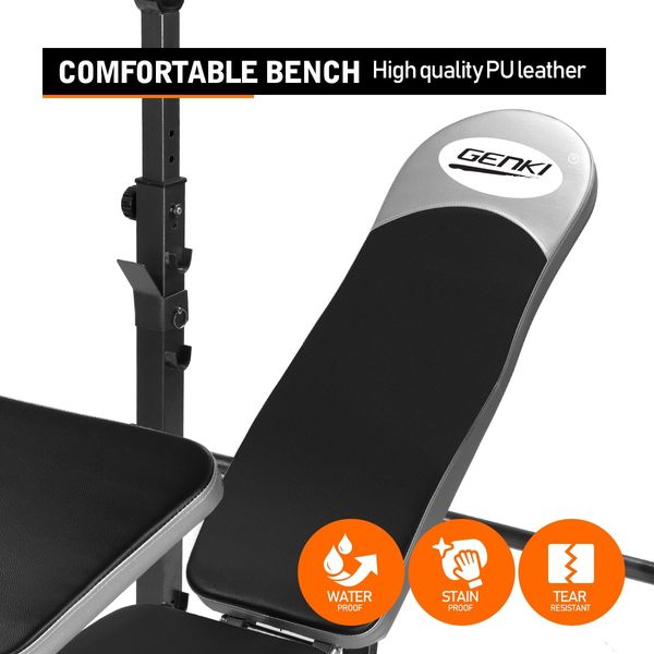 Genki Multi-Station Weight Bench Home Gym Fitness Equipment Black 