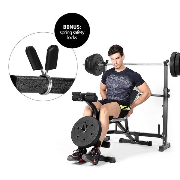 Genki Multi-Station Weight Bench Home Gym Fitness Equipment Black 