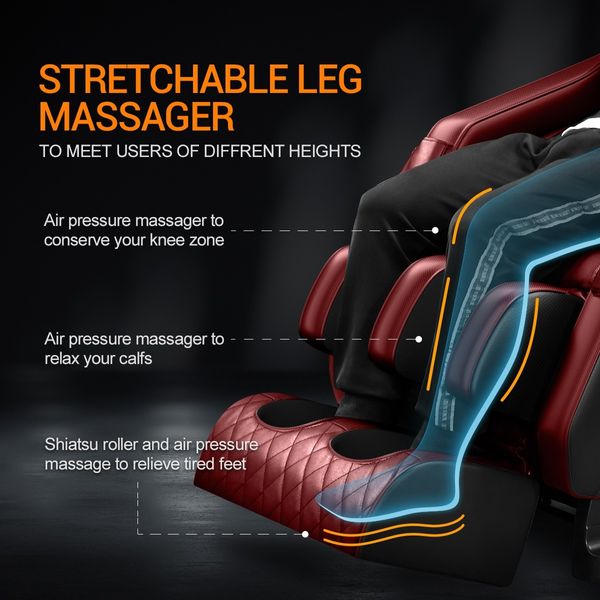 HOMASA Red Full Body Massage Chair Zero Gravity Recliner