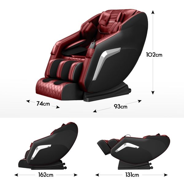 HOMASA Red Full Body Massage Chair Zero Gravity Recliner