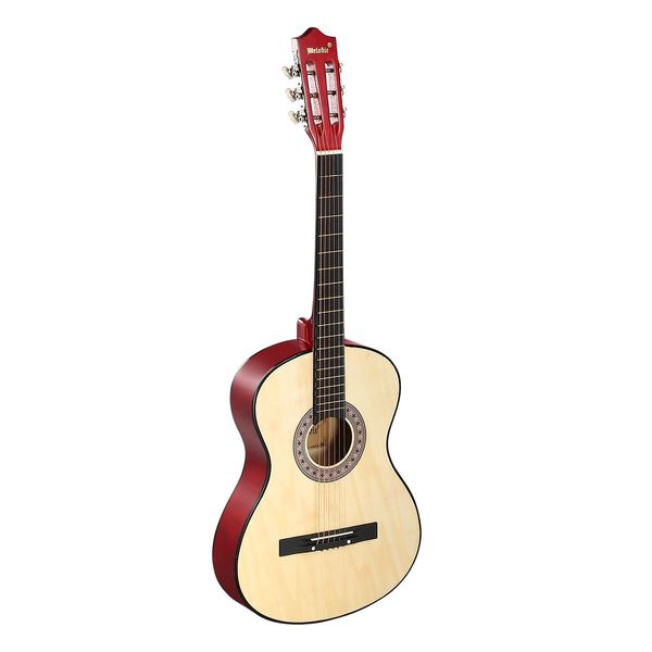 Melodic 38 Inch Round Acoustic Guitar Pack Classical Cutaway Natural Colour