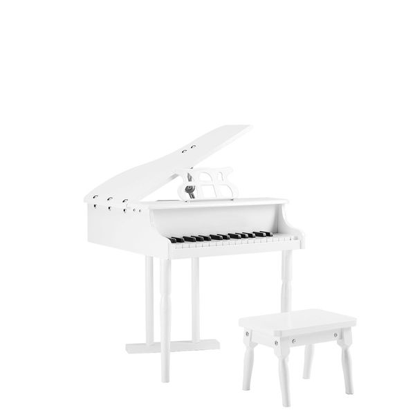 Melodic Classical Kids Piano Baby Grand Piano 30 Keys with Bench White