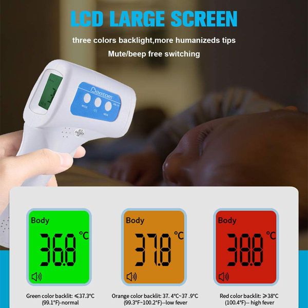 Non-Contact Digital Forehead Infrared Thermometer with LCD Screen Display ARTG No: 334643