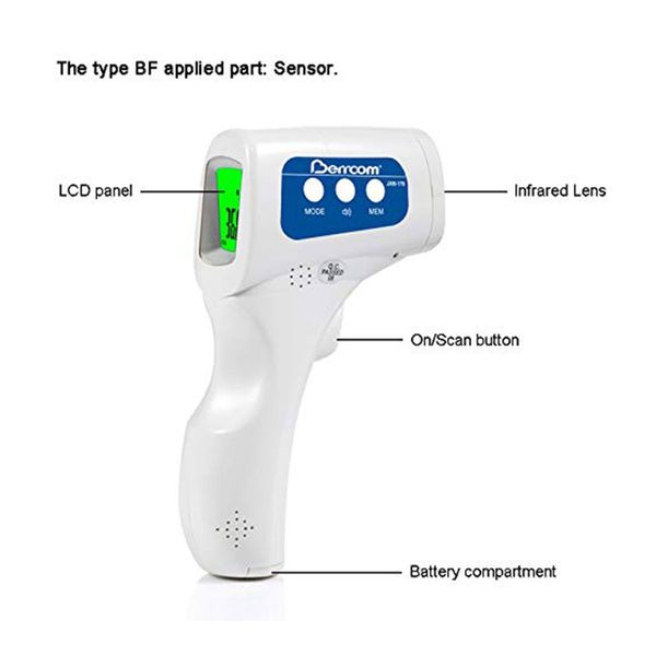 Non-Contact Digital Forehead Infrared Thermometer with LCD Screen Display ARTG No: 334643