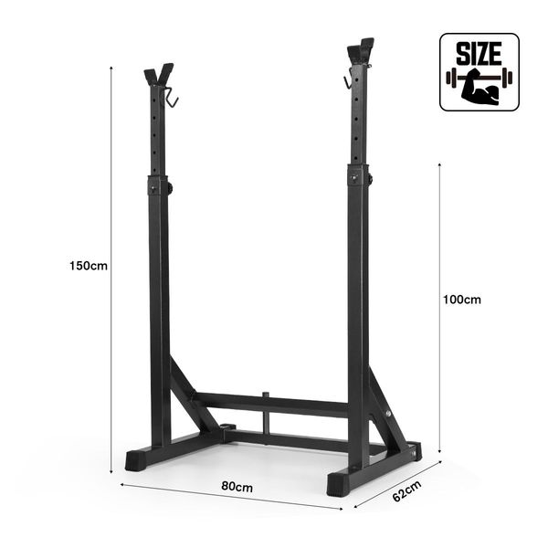 Genki Adjustable Squat Rack Fitness Exercise Weight Lifting Barbell Stand