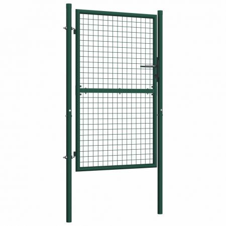 Fence Gate Steel 100x150 cm Green