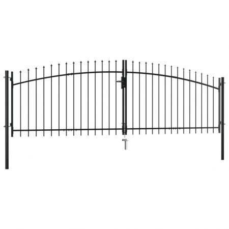 Double Door Fence Gate with Spear Top 400x200 cm