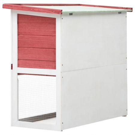 Outdoor Rabbit Hutch 1 Door Red Wood