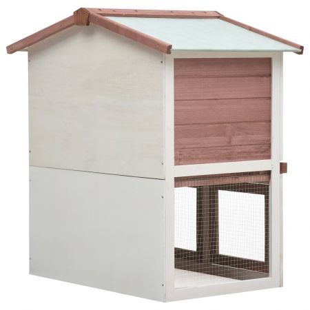 Outdoor Rabbit Hutch 3 Doors Brown Wood