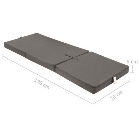 Trifold Foam Mattress 190 x 70 x 9 cm Grey