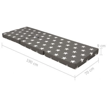 Trifold Foam Mattress 190 x 70 x 9 cm Grey