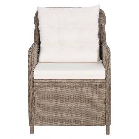 Outdoor Chairs with Cushions 2 pcs Poly Rattan Brown