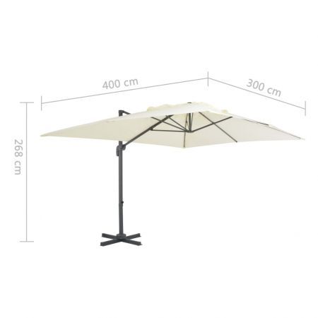 Cantilever Umbrella with Aluminium Pole 400x300 cm Sand