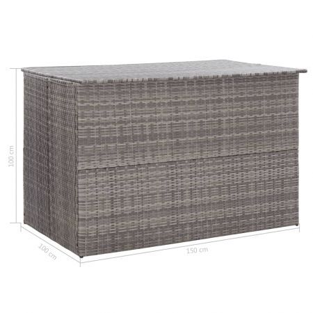 Garden Storage Box Grey 150x100x100 cm Poly Rattan