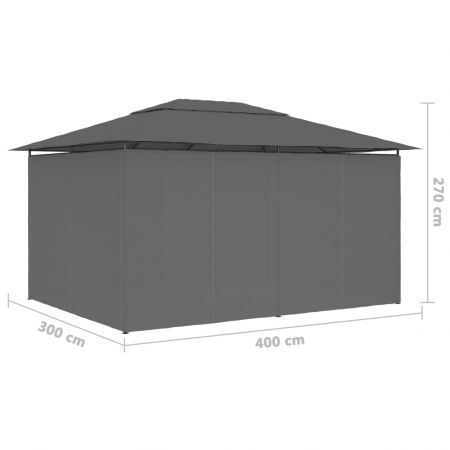 Garden Marquee with Curtains 4x3 m Anthracite