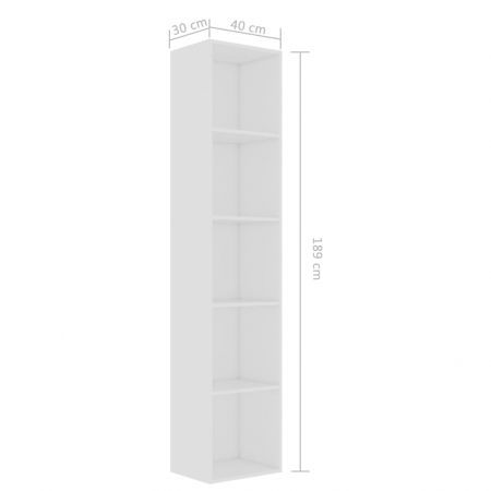 Book Cabinet White 40x30x189 cm Chipboard