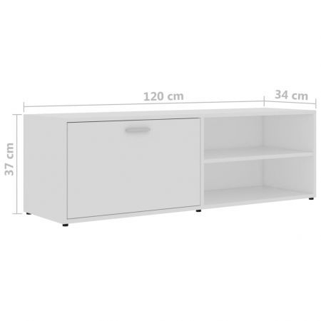 TV Cabinet White 120x34x37 cm Chipboard