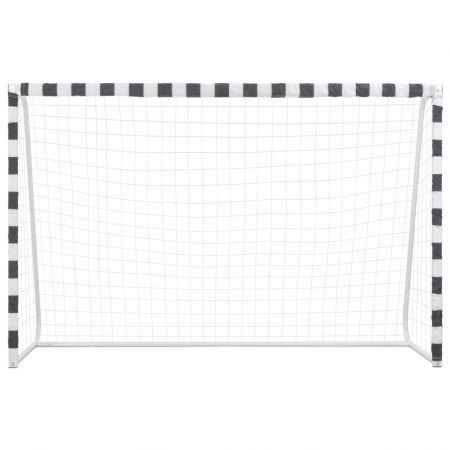 Soccer Goal 300x200x90 cm Metal Black and White