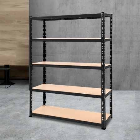 Giantz 1.8M Warehouse Racking Shelving Storage Shelf Garage Shelves Rack Steel Black