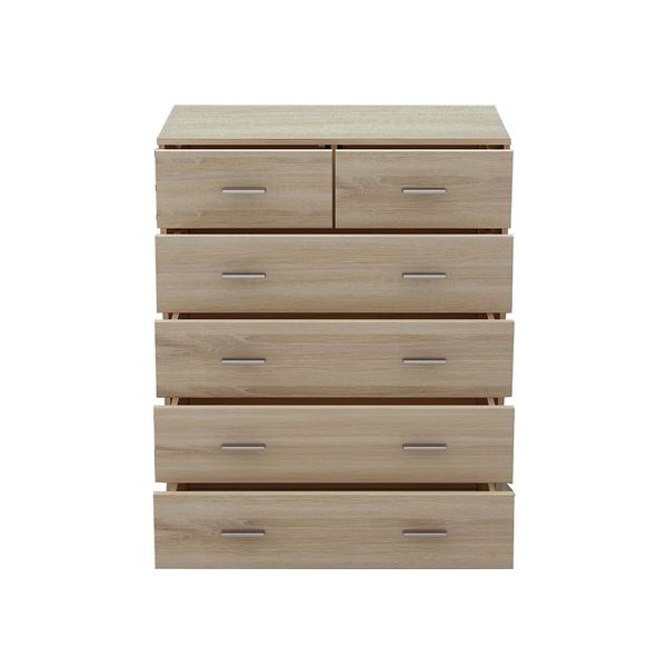 6 Chest of Drawers Tallboy Storage Bedroom Cabinet Oak