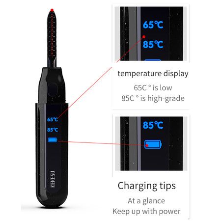 Electric Eyelash Curler USB Rechargeable 2 Temperature heating LED Display