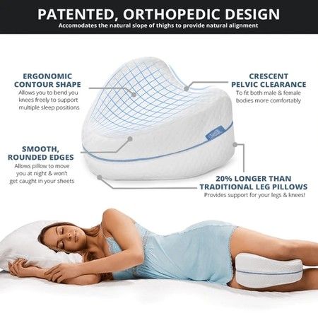 Leg Knee Foam Support Pillow Soothing Pain Relief for Sciatica, Back, Hips, Knees, Joints & Pregnancy