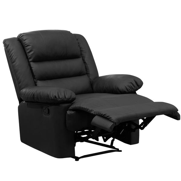 Luxury Armchair Lounge Recliner Chair Leather Reclining Chair Black