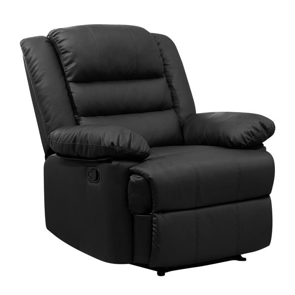 Luxury Armchair Lounge Recliner Chair Leather Reclining Chair Black