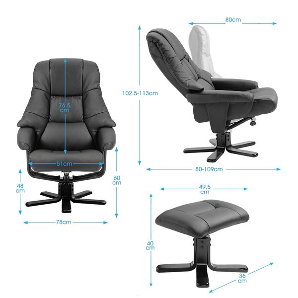 Full Body Massage Recliner Chair 8-Point Heated Office Chair Black