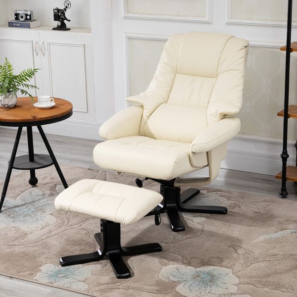 Full Body Massage Recliner Chair 8 Point Heated Office Chair Beige