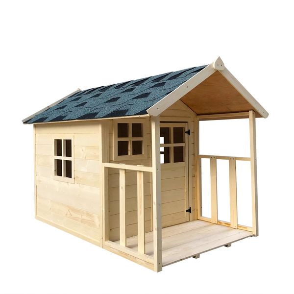 Wooden Cubby House for Kids Children Outdoor Playhouse with Flooring