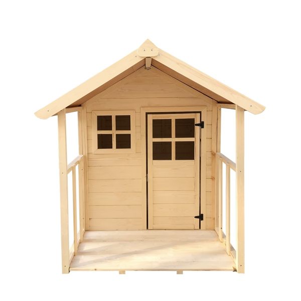 Wooden Cubby House for Kids Children Outdoor Playhouse with Flooring