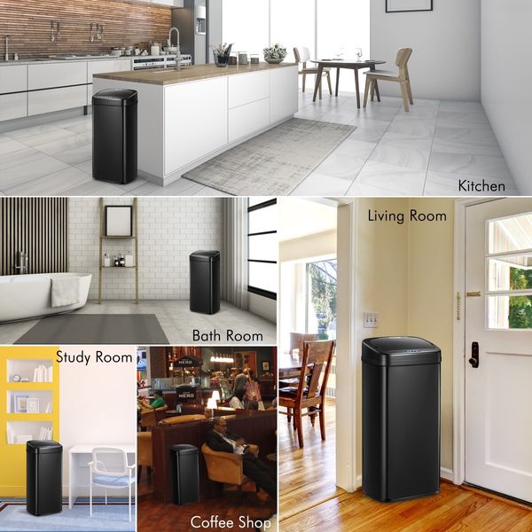 40L Sensor Bin Auto Rubbish Bin Recycle Trash Can Touch-free Kitchen Garbage Bin