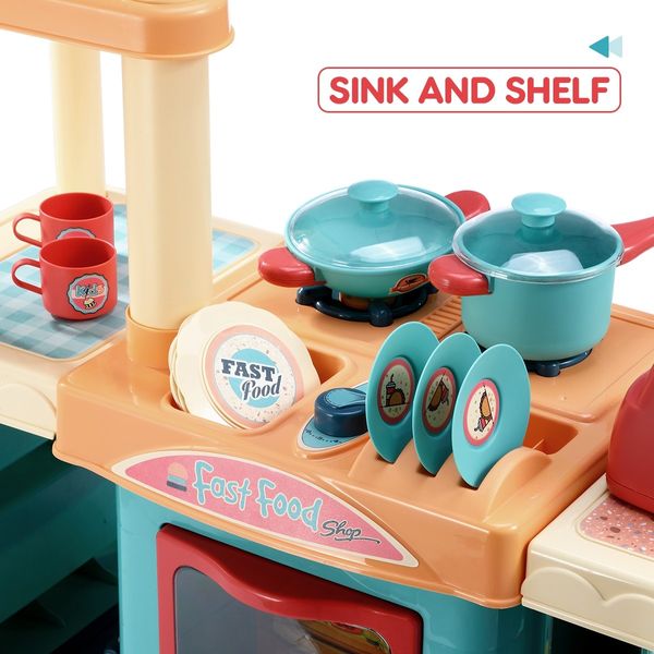 60 Accessories Kid Toy Kitchen Set Children Toddler Pretend Play 