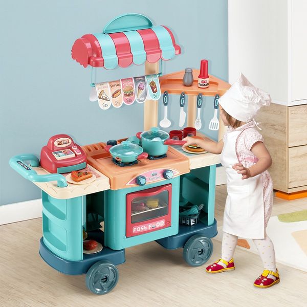 60 Accessories Kid Toy Kitchen Set Children Toddler Pretend Play 